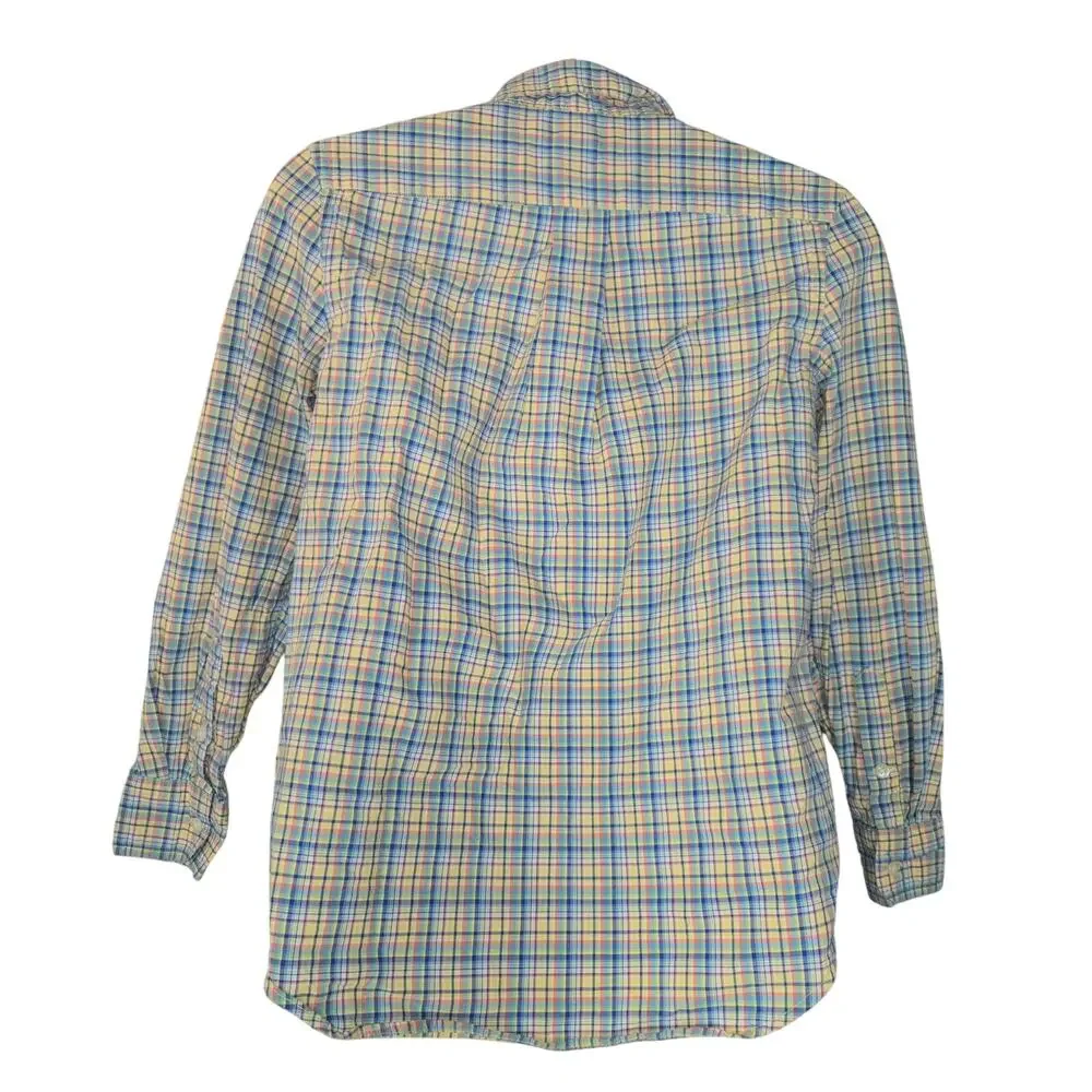 Ralph Lauren Youth Medium 10/12 Plaid Shirt Button Down Blue‎ Pony Vacation